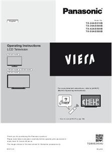 Panasonic TX 42AS500B manual. Camera Instructions.